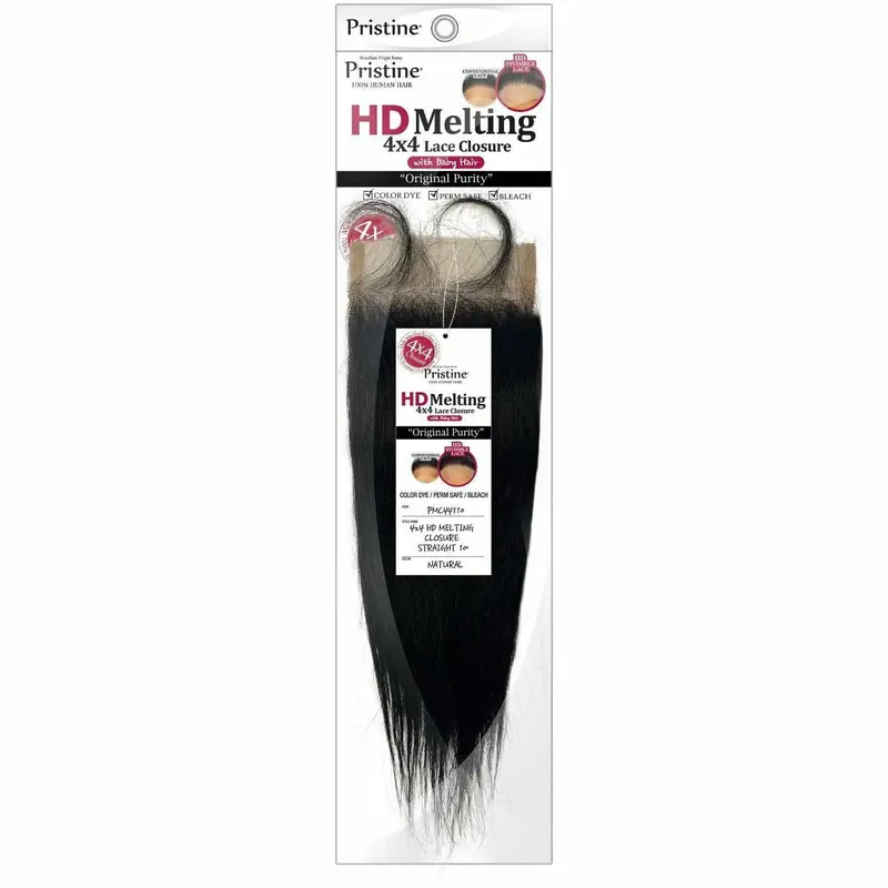 Pristine: 4X4 HD Melting Lace Closure 100% Human Hair