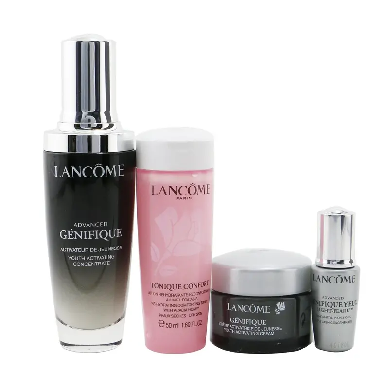 Lancome My Youthful Radiance Routine Set: Genifique Advanced 50ml + Tonique Confort 50ml + Eye Serum 5ml + Day Cream 15ml  4pcs