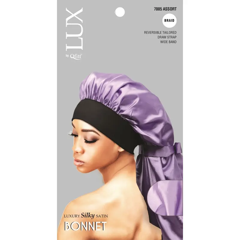 Qfitt LUX Luxury Silky Braid Satin Bonnet #7005 Assorted