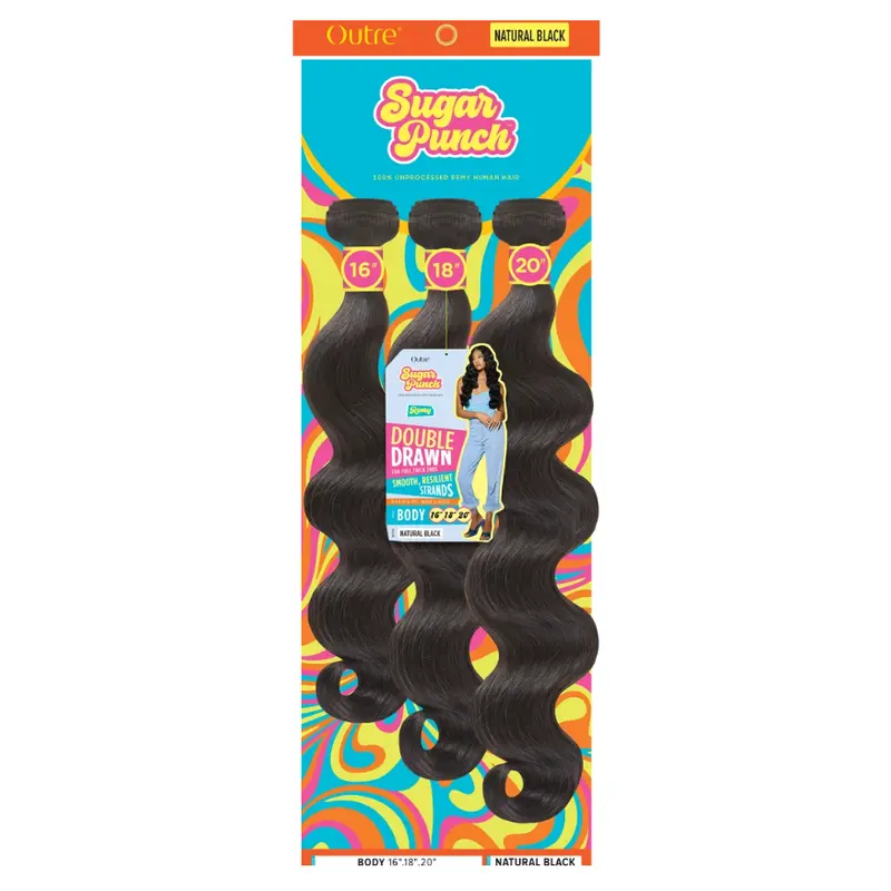 Sugar Punch Body 16" 18" 20" Pack Double Drawn Remy Hair Extensions