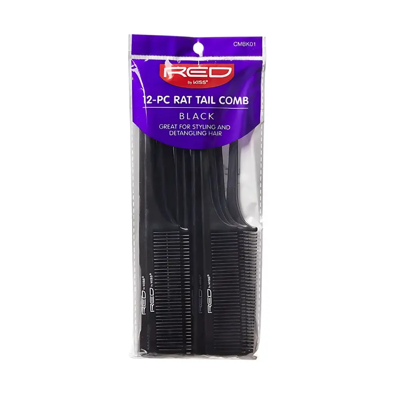 Red by Kiss Rat Tail Comb Set - 12 pcs - Black