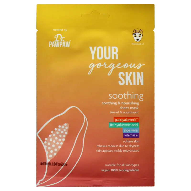 Dr. PawPaw Your Gorgeous Skin Soothing Sheet Mask by Dr. PawPaw for Unisex - 1 Pc Mask