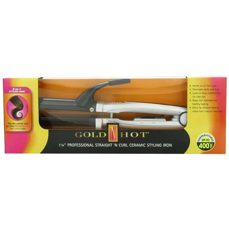 Gold N Hot Straight N Curl Ceramic Styling Iron 1 1/4"