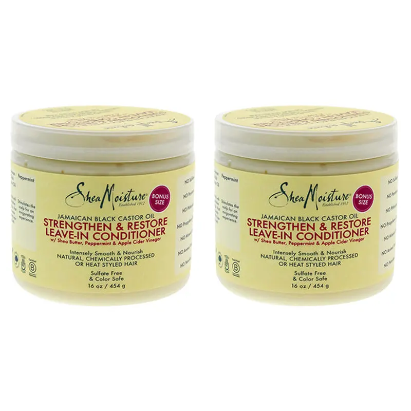 Shea Moisture Jamaican Black Castor Oil Reparative Leave-In Conditioner - Pack of 2 by Shea Moisture for Unisex - 16 oz Conditioner