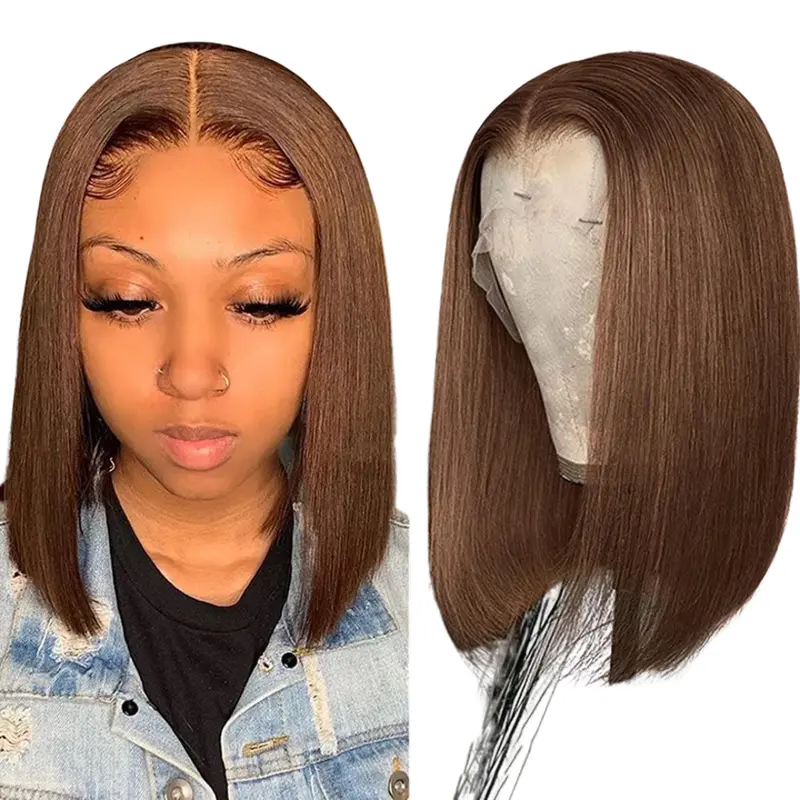 RIO 100% Human Hair 13X4 HD Lace Frontal Bob Wig - Straight 12" #30