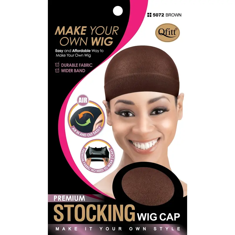 Qfitt Premium Stocking Wig Cap #5072 Brown