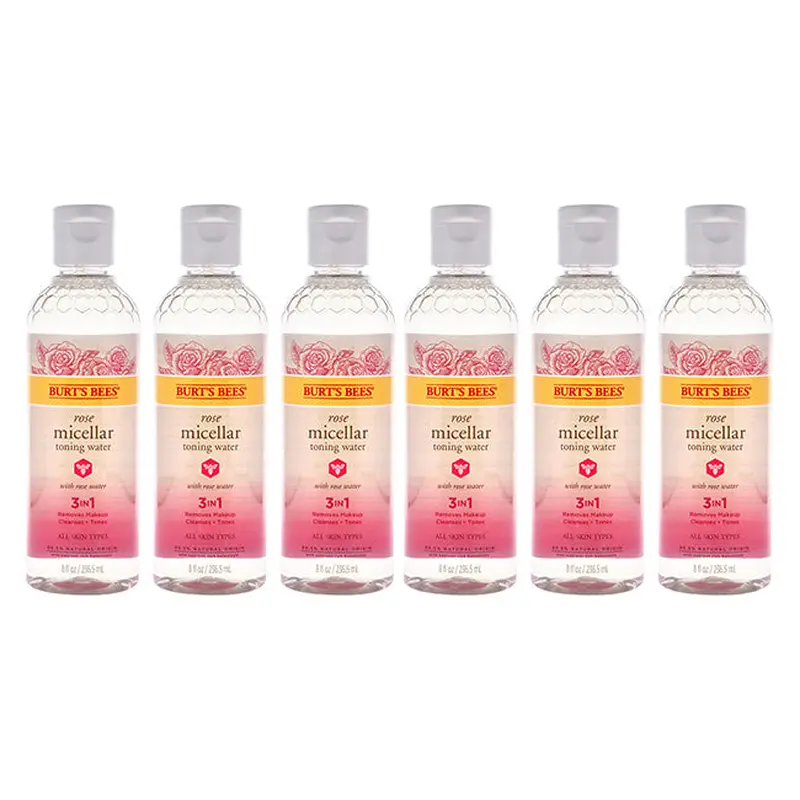 Burts Bees Rose Micellar Toning Water by Burts Bees for Women - 8 oz Toner - Pack of 6