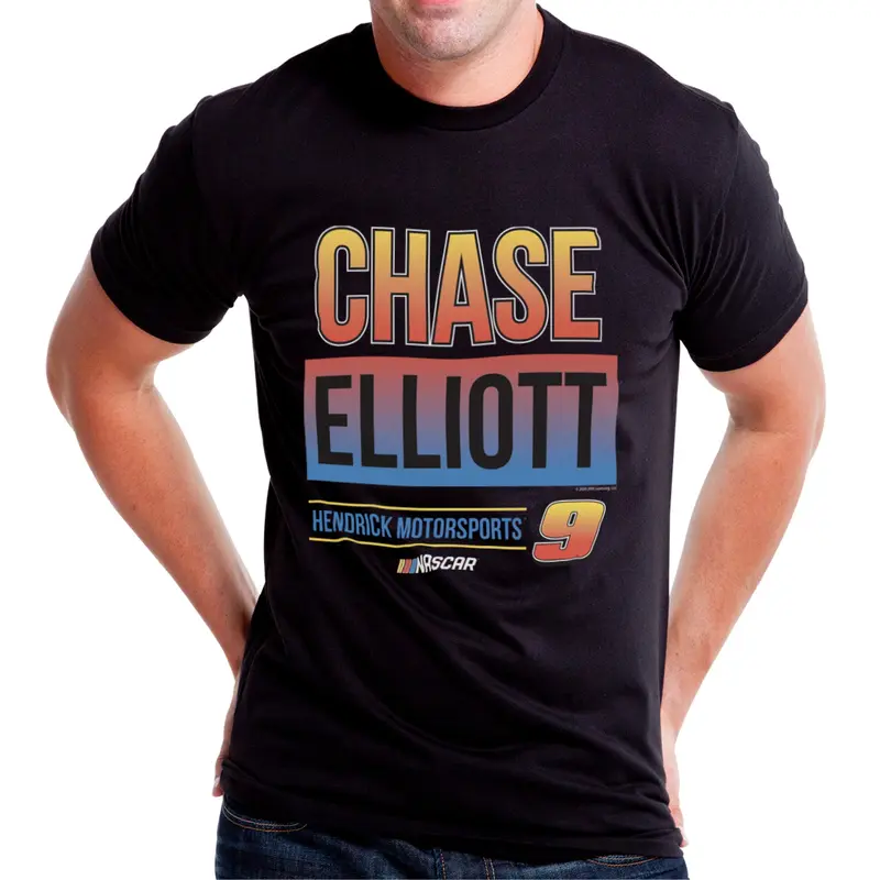 DelSol NASCAR Mens Classic Crew Tee - Chase Elliot - 3 Black by DelSol for Men - 1 Pc T-Shirt (M)