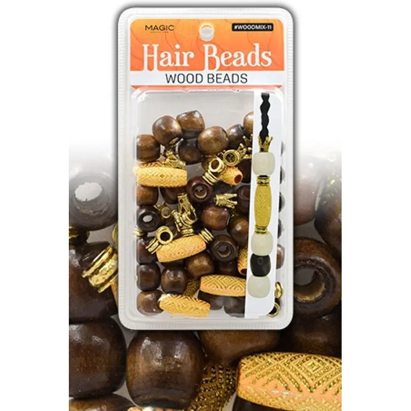 Magic Collection Hair Beads Wood Beads - #WOODMIX11