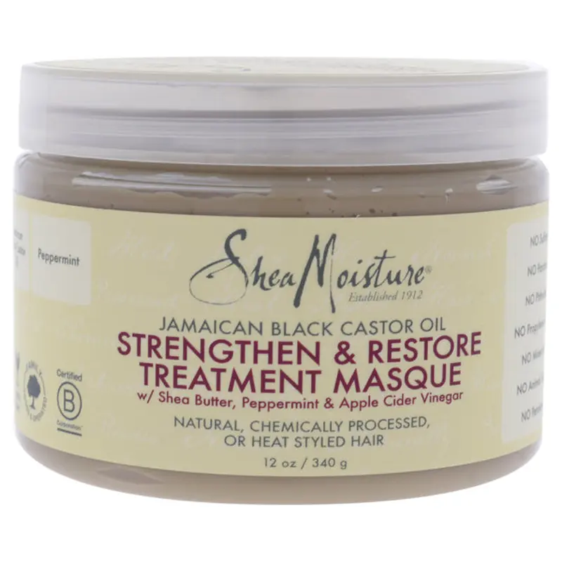 Shea Moisture Jamaican Black Castor Oil Strengthen-Grow Restore Treatment Masque by Shea Moisture for Unisex - 12 oz Masque