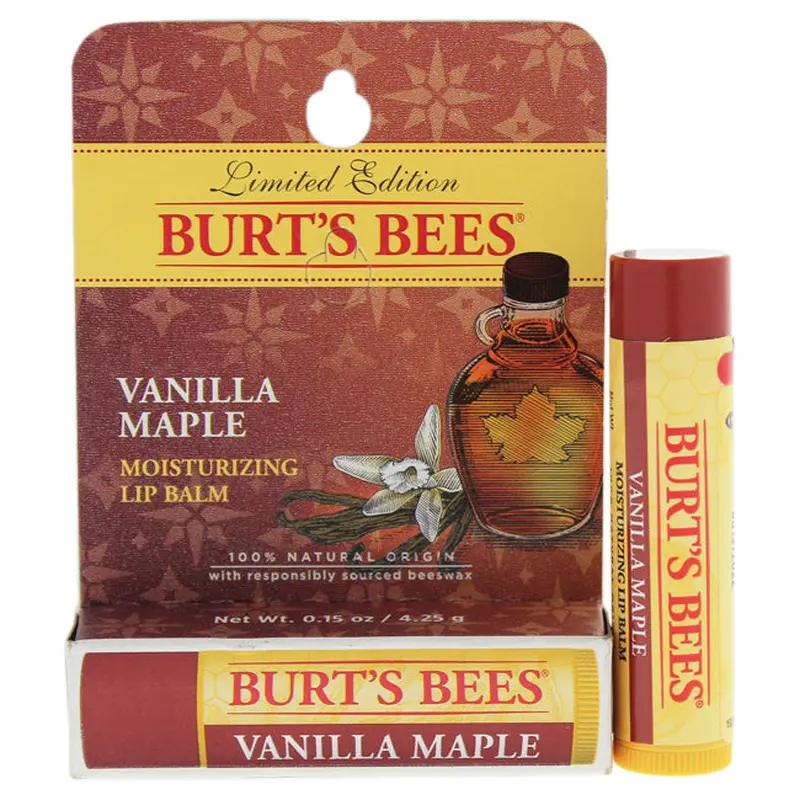 Burt's Bees Vanilla Maple Moisturizing Lip Balm Blister by Burts Bees for Unisex - 0.15 oz Lip Balm