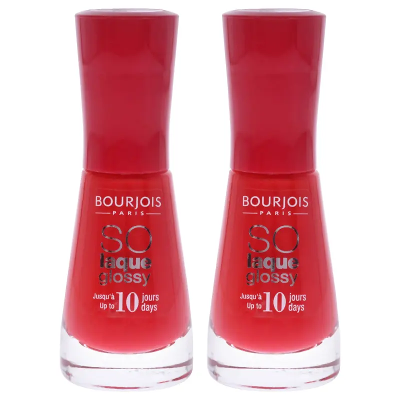 Bourjois So Laque Glossy - 02 Prepphibiscus by Bourjois for Women - 0.3 oz Nail Polish - Pack of 2