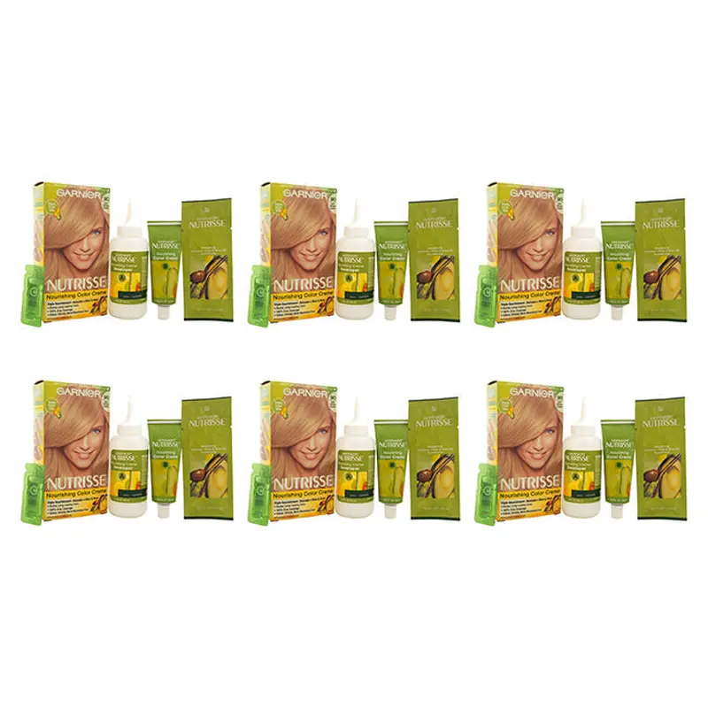 Garnier Nutrisse Nourishing Color Creme - 90 Light Natural Blonde by Garnier for Unisex - 1 Application Hair Color - Pack of 6