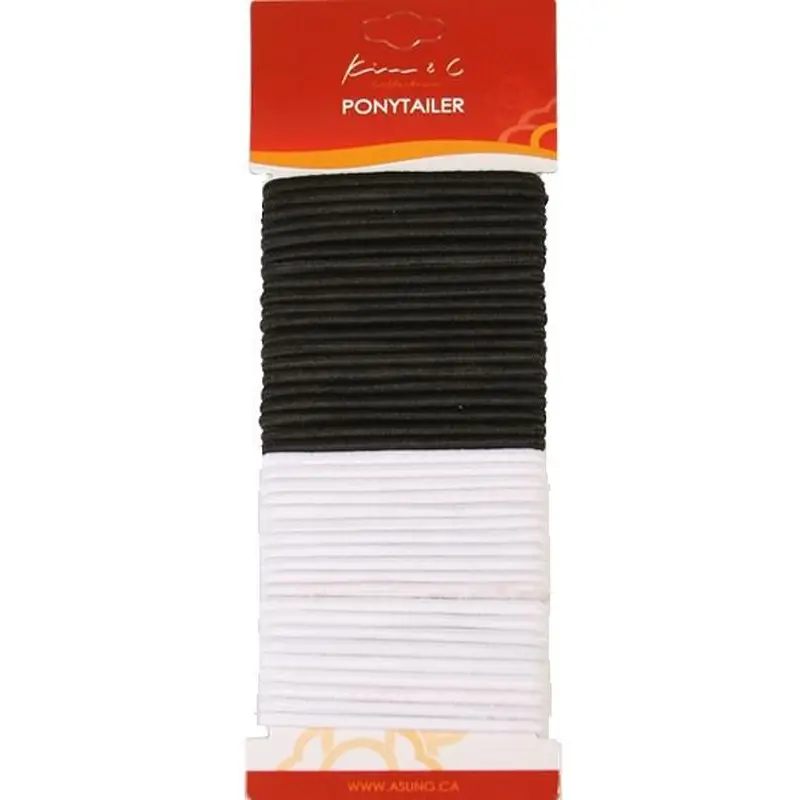 40pcs Ponytail Holders - Black & White