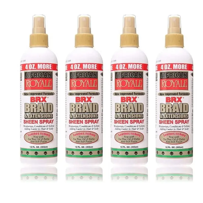 4 Pack African Royale BRX Braid & Extentions Sheen Spray 12 oz