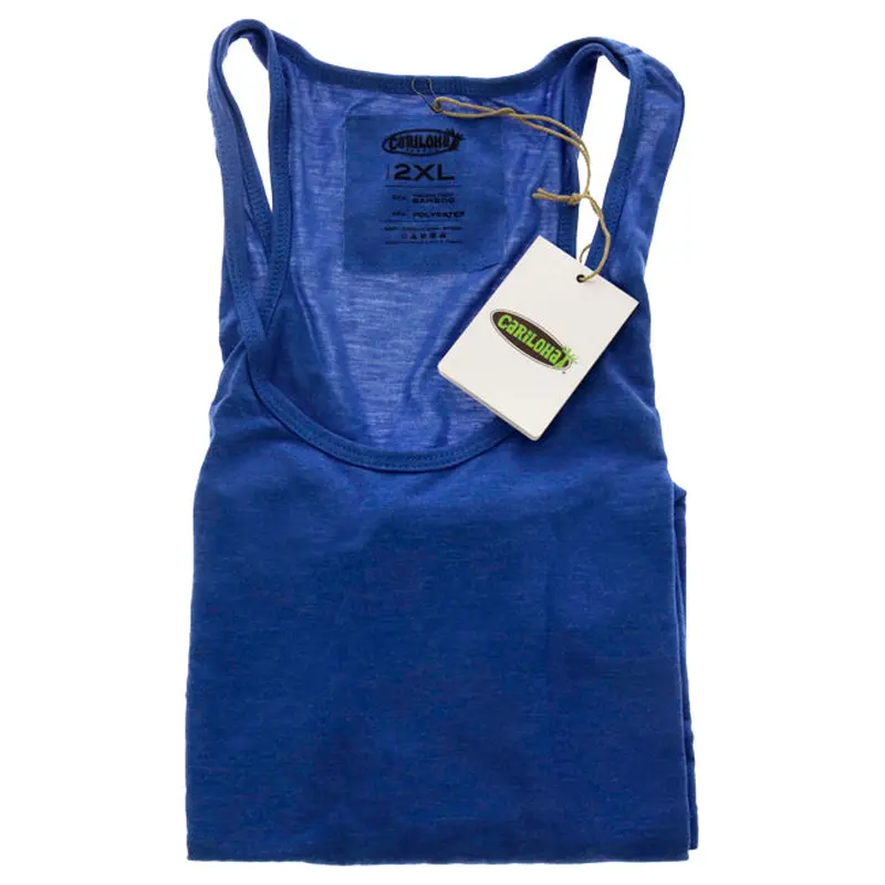 Cariloha Bamboo Racer Tank - Reef Blue Heather by Cariloha for Women - 1 Pc Tank Top (2XL)