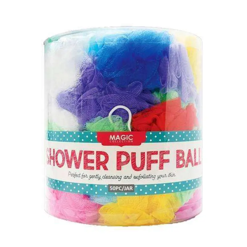 Magic Collection Shower Puff Ball 50pc Jar #12345