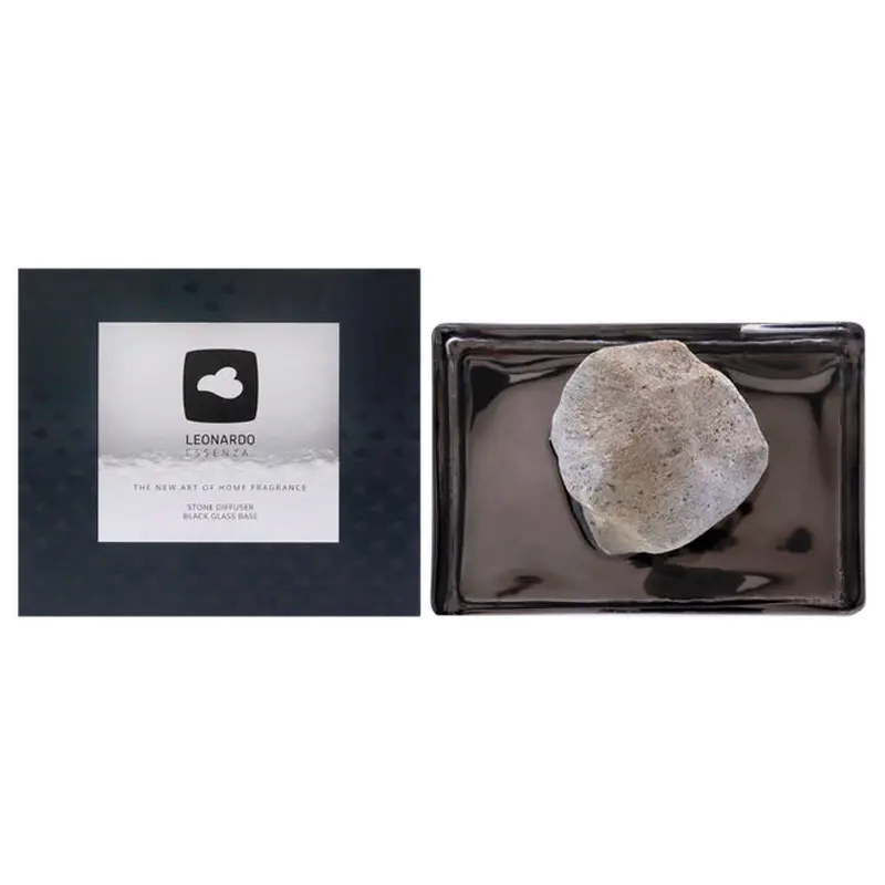 Leonardo Essenza Stone Diffuser Set - Black by Leonardo for Unisex - 2 Pc Set Glass Base, Diffuser Stone