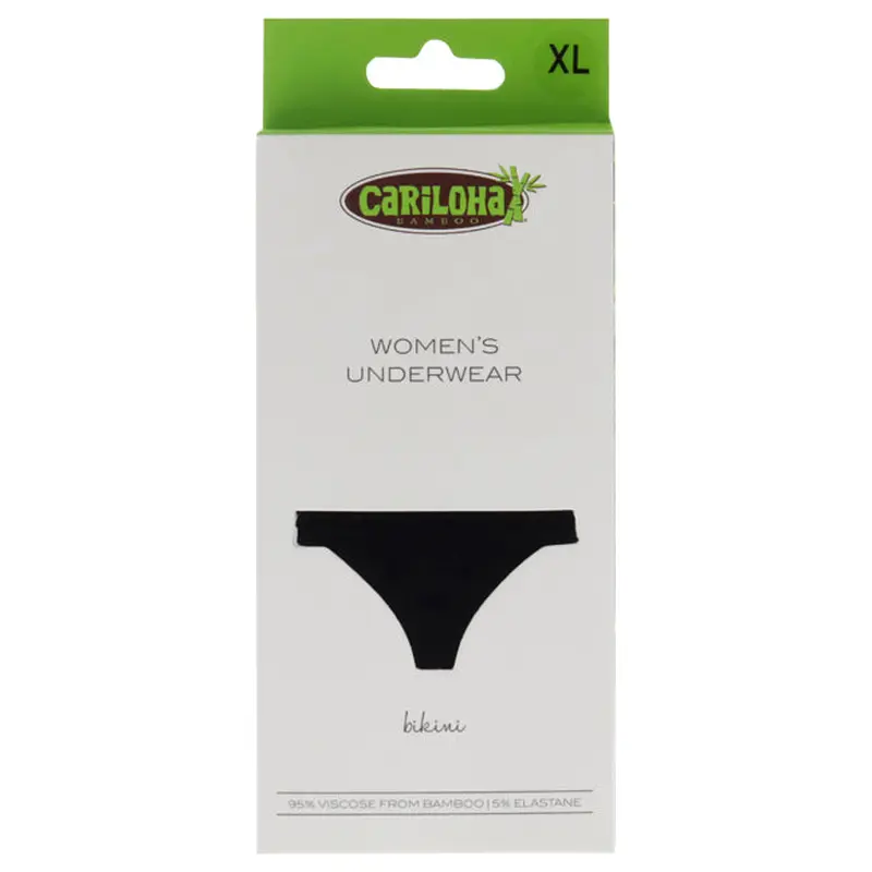Cariloha Bamboo Lace Bikini - Black by Cariloha for Women - 1 Pc Underwear (XL)