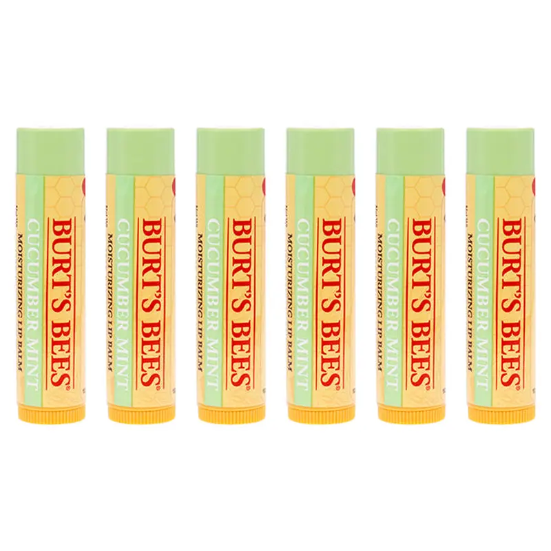 Burt's Bees Cucumber Mint Moisturizing Lip Balm by Burts Bees for Women - 0.15 oz Lip Balm - Pack of 6