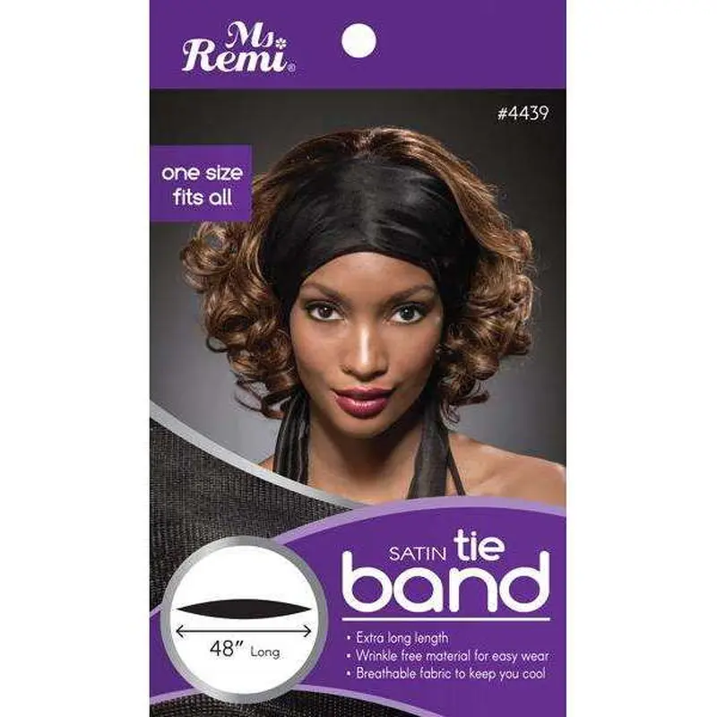 Ms. Remi Satin Tie Band Black #4439 - Dollar Deals