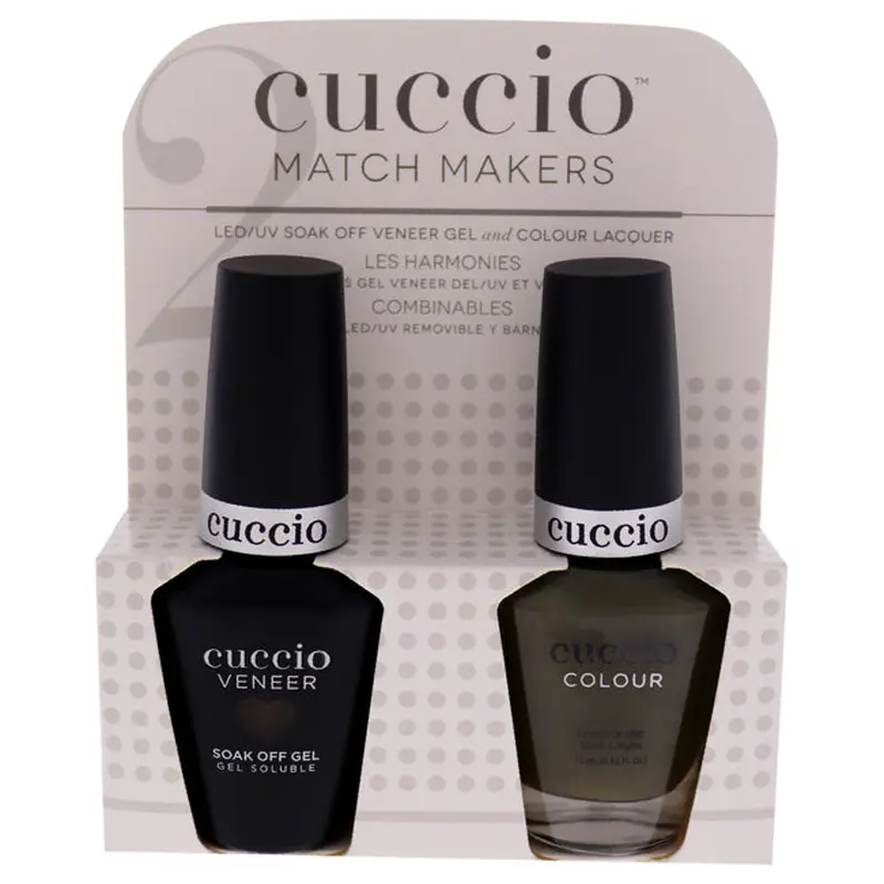 Cuccio Match Makers Set - Branch Out by Cuccio for Women - 2 Pc 0.44oz Veneer Soak Of Gel Nail Polish, 0.43oz Colour Nail Polish