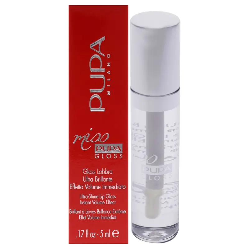 Pupa Milano Miss Pupa Gloss Ultra-Shine Lip Gloss - 100 Crystal Glass by Pupa Milano for Women - 0.17 oz Lip Gloss