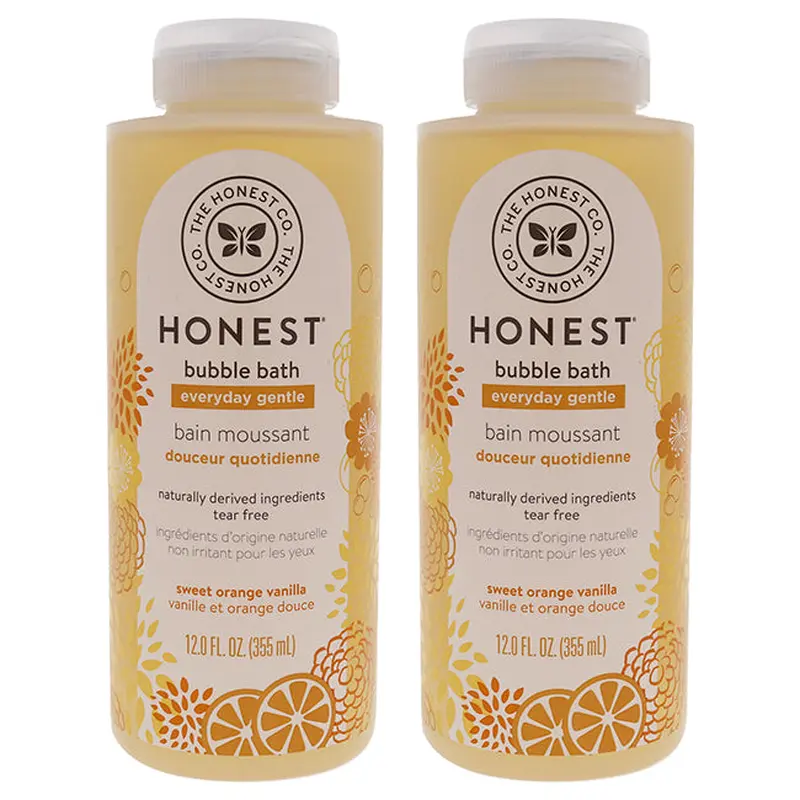 Honest Bubble Bath Everyday Gentle - Sweet Orange Vanilla by Honest for Kids - 12 oz Bubble Bath - Pack of 2