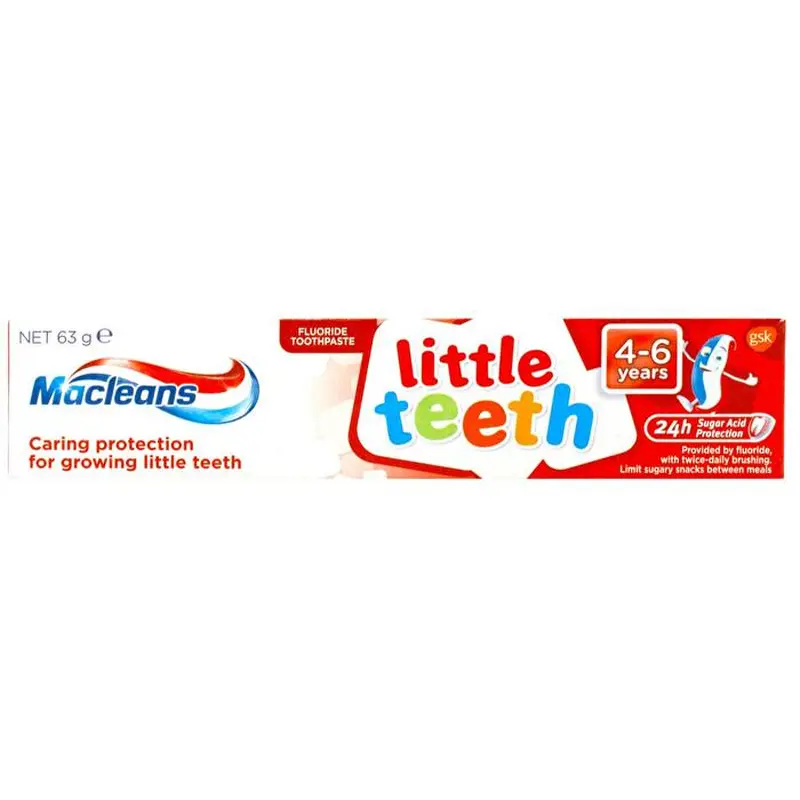 Macleans 63g Toothpaste Little Teeth 4-6 Years 12 pieces