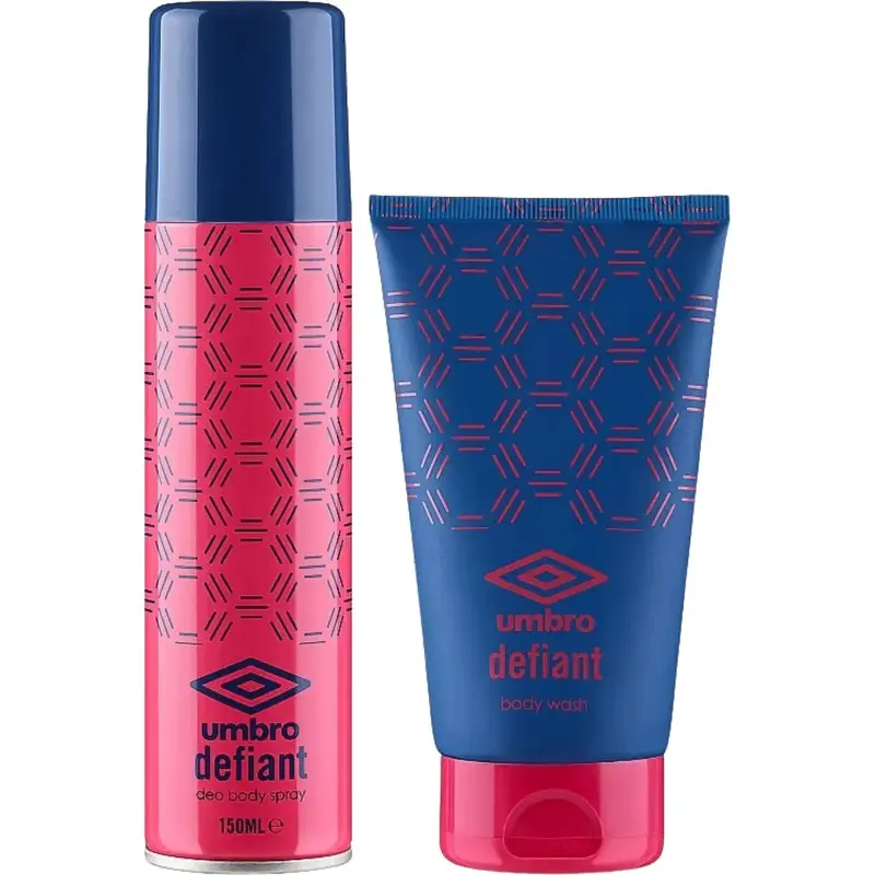 UMBRO DEFIANT BODY SPRAY 150ML AND BODY WASH 150ML