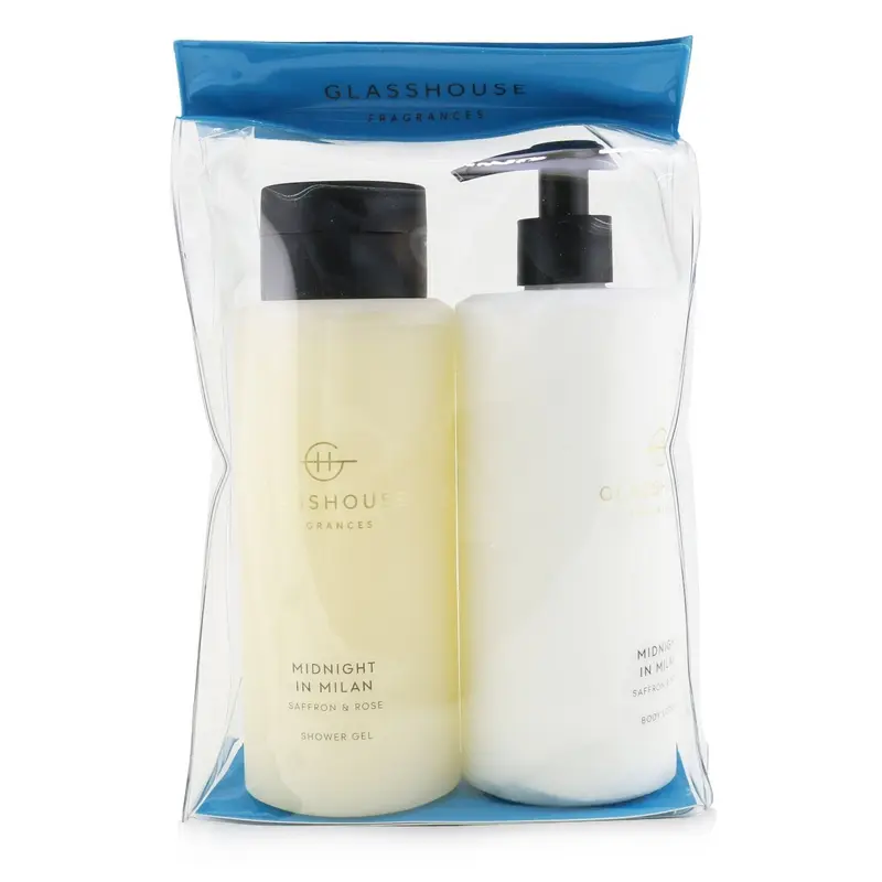 Glasshouse Midnight In Milan (Saffron & Rose) Body Duo: Shower Gel + Body Lotion  2x400ml/13.52oz