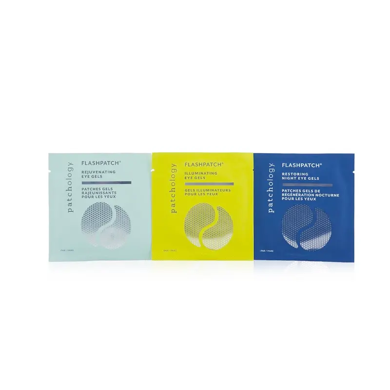 Patchology FlashPatch Eye Gels - All Eyes On You Eye Perfecting Trio Kit: Rejuvenating, Illuminating, Restoring (Unboxed)  6pairs
