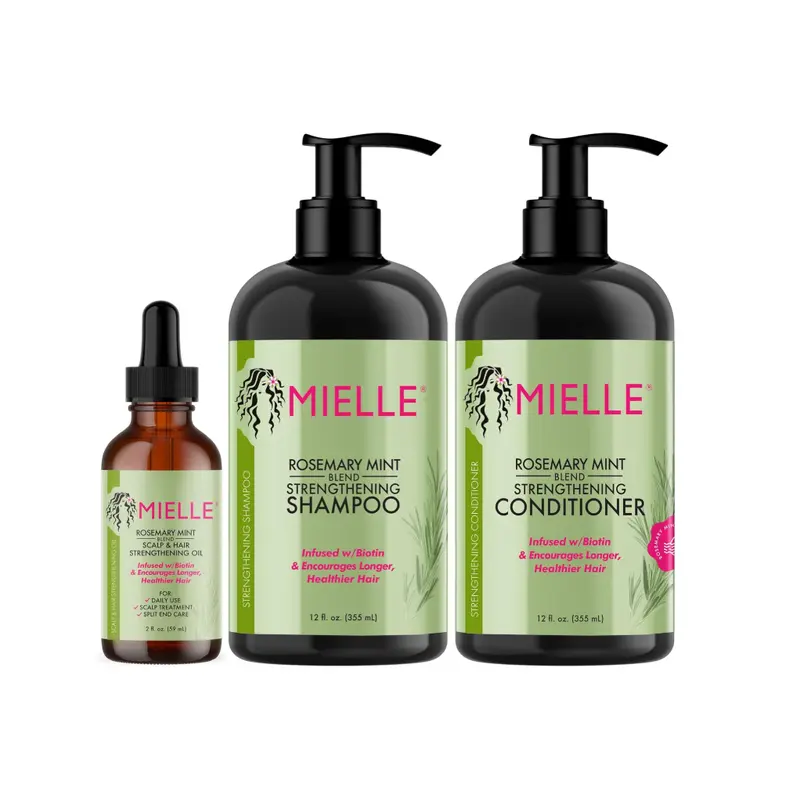 3 Pack Mielle Rosemary Mint Shampoo, Conditioner and Growth Oil