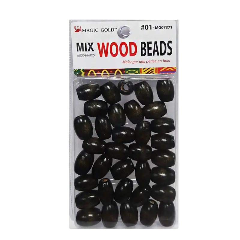 Magic Gold Mix Wood Beads - Black #MG07371