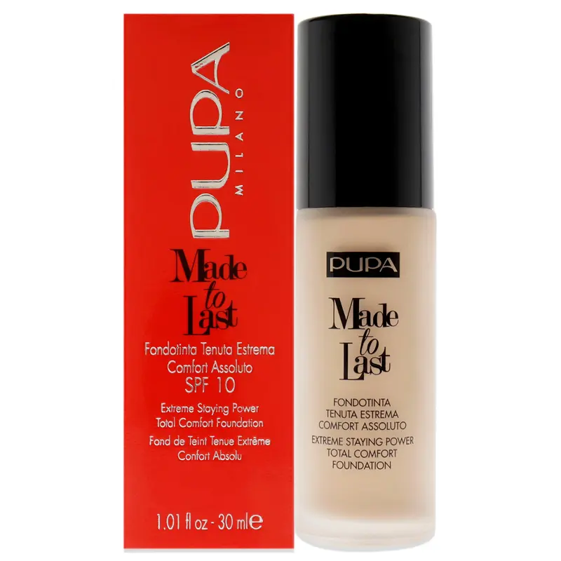 Pupa Milano Made to Last Extreme Staying Power Foundation SPF 10 - 030 Natural Beige by Pupa Milano for Women - 1.01 oz Foundation