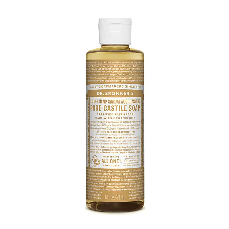 Dr. Bronner's Pure-Castile Soap Liquid (Hemp 18-in-1) Sandalwood Jasmine 237ml