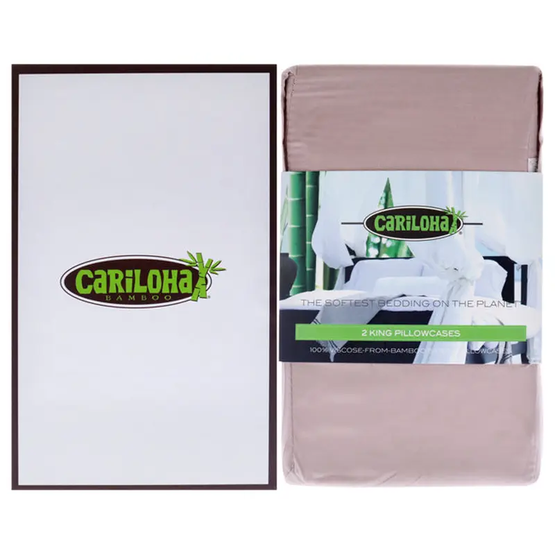Cariloha Resort Bamboo Pillowcase Set - Blush-King by Cariloha for Unisex - 2 Pc Pillowcase