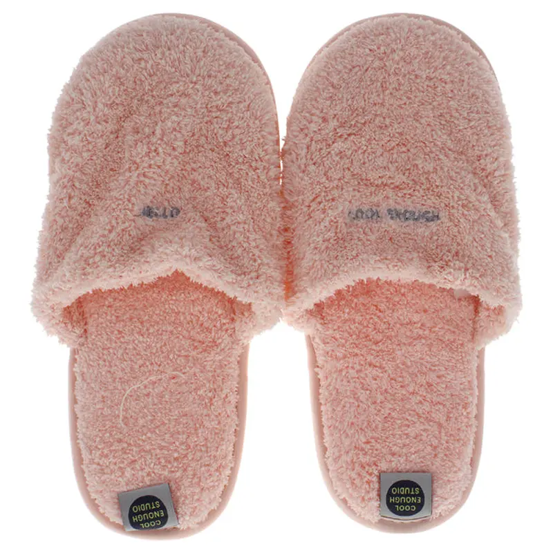 Cool Enough Studio The Towel Slippers Pink - Medium by Cool Enough Studio for Unisex - 1 Pair Slippers