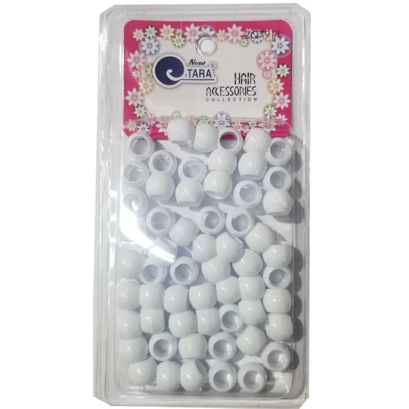 Tara Medium Hair Beads - White #ZQ7911