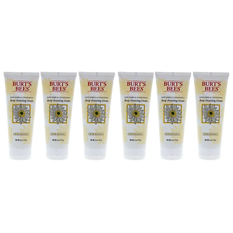 Burts Bees Soap Bark and Chamomile Deep Cleansing Cream by Burts Bees for Unisex - 6 oz Soap - Pack of 6