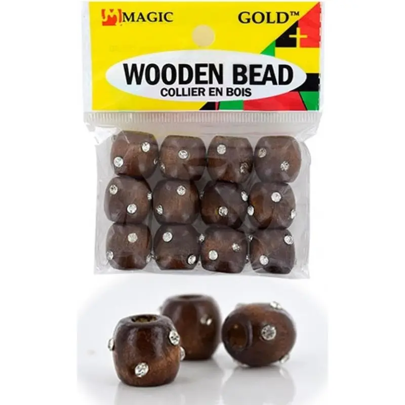 144 Wooden Beads w/Stone - Brown #BDS99513