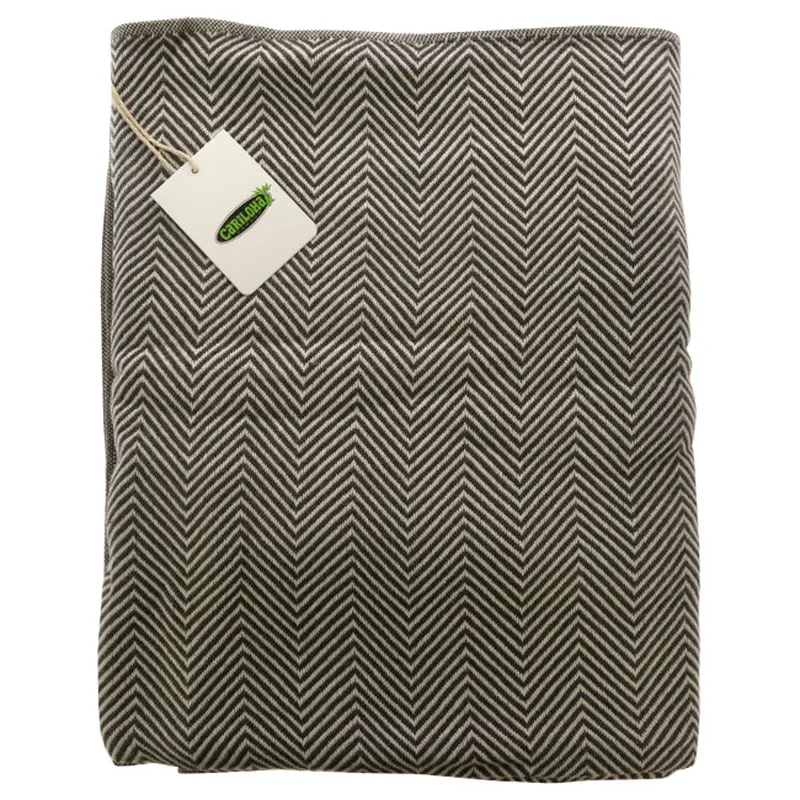 Cariloha Bamboo Knit Throw - Herringbone White-Onyx by Cariloha for Unisex - 1 Pc Blanket