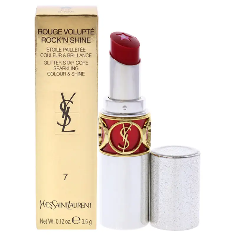 Yves Saint Laurent Rouge Volupte RockN Shine Lipstick - 07 Red Show by Yves Saint Laurent for Women - 0.12 oz Lipstick