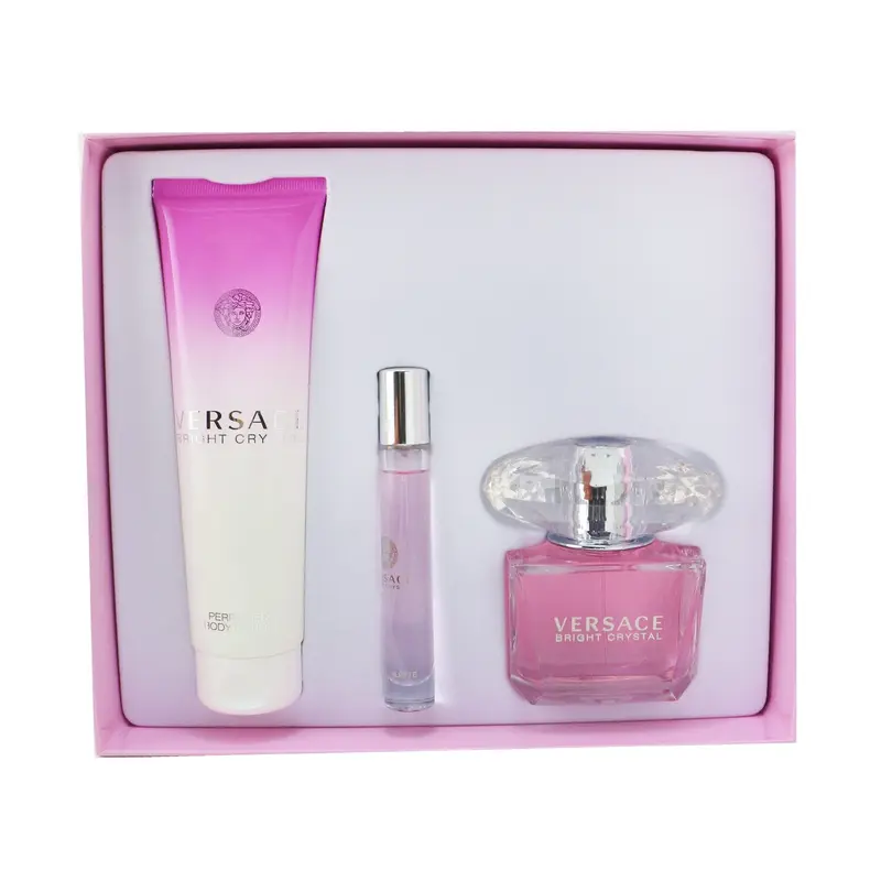 Versace Bright Crystal Coffret: Eau De Toilette Spray 90ml/3oz + Body Lotion 150ml/5oz + Eau De Toilette Spray 10ml/0.3oz  3pcs