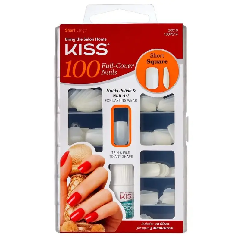 Kiss 100 Nails - Short Square Nail Kit