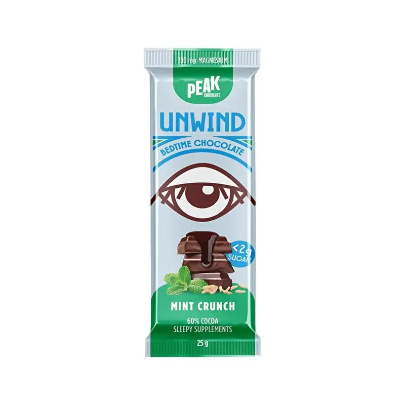 Peak Chocolate Bedtime Choc Unwind Mint Crunch 25gx14 Disp