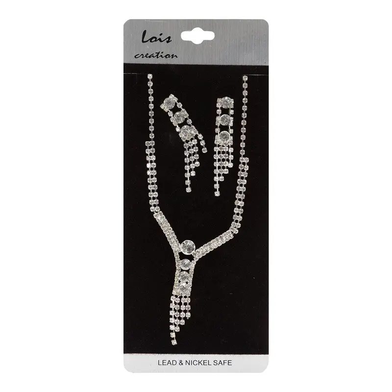 Necklace & Earring Set #263 Silver