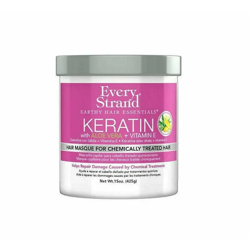 Every Strand: Keratin with Aloe Vera + Vitamin E Hair Masque for Chemically Treated Hair 15oz