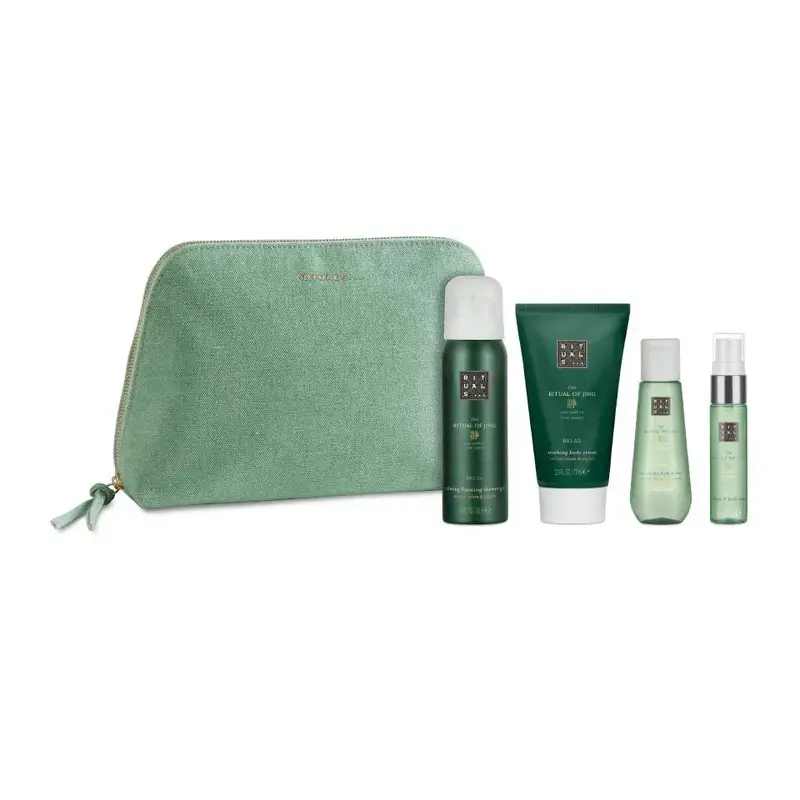 RITUALS JING SET: BODY CREAM 70ML + DRY OIL 50ML  + PILLOW AND BODY MIST 20ML + FOAMING SG 50ML