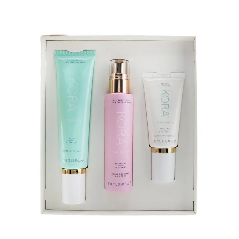 Kora Organics 3 Step System - Dry Skin: Cream Cleanser 100ml + Balancing Rose Mist 100ml + Hydrating Moisturizer 50ml (Exp. Date 06/2023)  3pcs